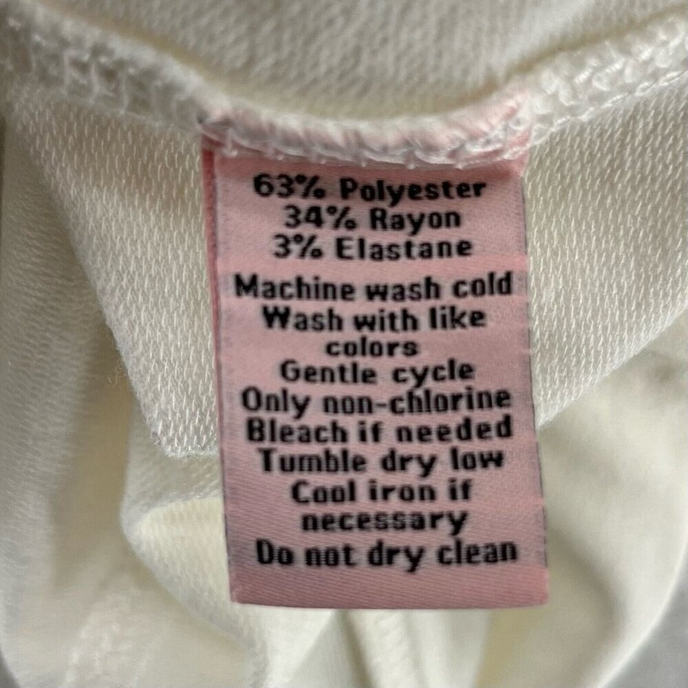 Juicy Couture Sweatshirt Sz L Terry Keyhole Neck Long Sleeve Pullover Off White - Picture 7 of 10